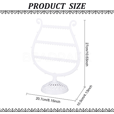 3-Tier PP Plastic Earring Display Stands EDIS-WH0012-28B-1