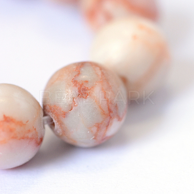 Natural Red Netstone Round Bead Strands X-G-E334-8mm-06-1