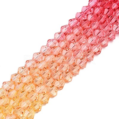 Gradient Color Baking Paint Glass Bead Strands DGLA-A039-T4mm-A03-1