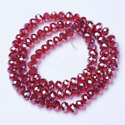 Electroplate Glass Beads Strands X-EGLA-A034-T2mm-A06-1