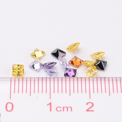 Mixed Grade A Square Shaped Cubic Zirconia Pointed Back Cabochons X-ZIRC-M004-3x3mm-1