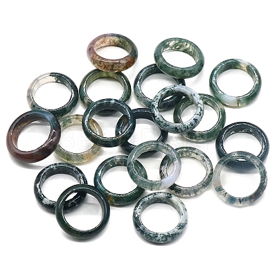 Natural Indian Agate Plain Band Rings PW-WG25917-03-1