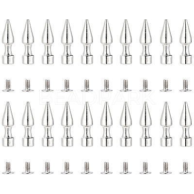 20Pcs Zinc Alloy Spikes Screwback Studs FIND-GF0008-53A-1