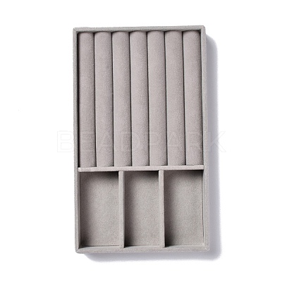 3-Grid Rectangle Velvet Jewelry Trays ODIS-O005-01A-1