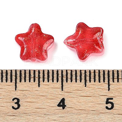 Transparent Spray Painted Frosted Glass Beads X2-GLAA-NH0003-01I-1