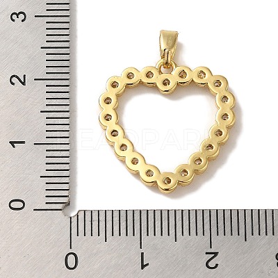 Rack Plating Brass Micro Pave Cubic Zirconia Pendants KK-U027-43G-1