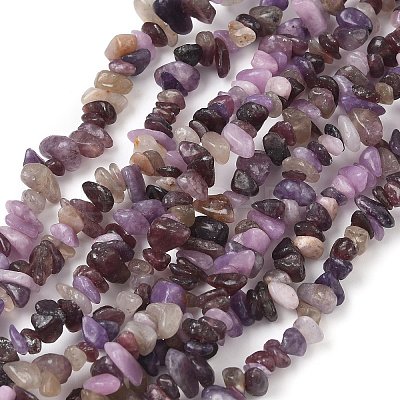 Natural Lepidolite/Purple Mica Stone Beads Strands G-Z081-A01-1