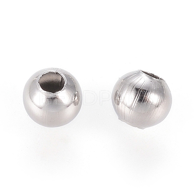 Non-Tarnish 304 Stainless Steel Round Seamed Beads A-STAS-R032-5mm-1
