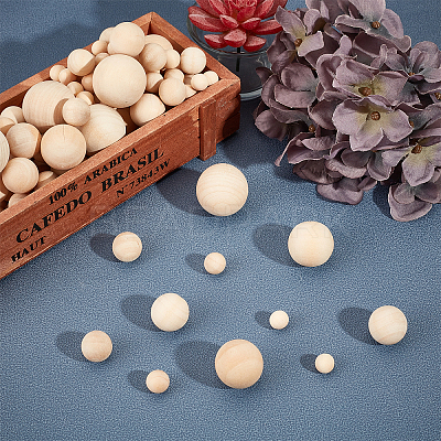 Natural Wooden Round Ball WOOD-PH0001-28-1