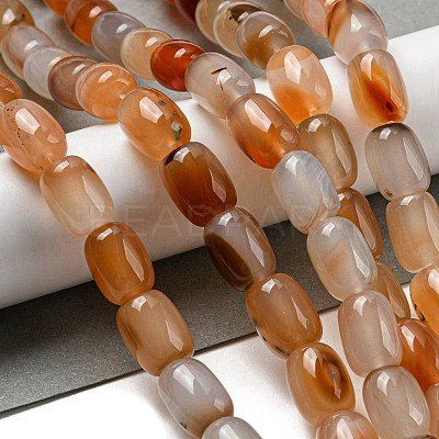 Natural Banded Agate/Striped Agate Beads Strands G-A223-D12-01D-1