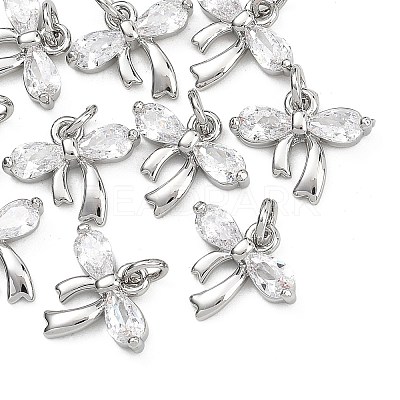 SHEGRACE Brass Clear Cubic Zirconia Charms XGRQ2O964-422P-1