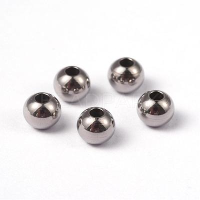 Tarnish Resistant Solid Round 202 Stainless Steel Beads STAS-O091-B-04P-1
