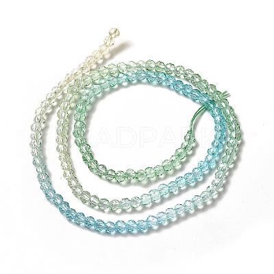 Transparent Gradient Color Glass Beads Strands X-GLAA-H021-01B-24-1