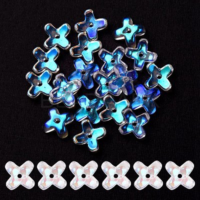 Transparent Spray Painted Glass Beads GLAA-YW0003-10-1