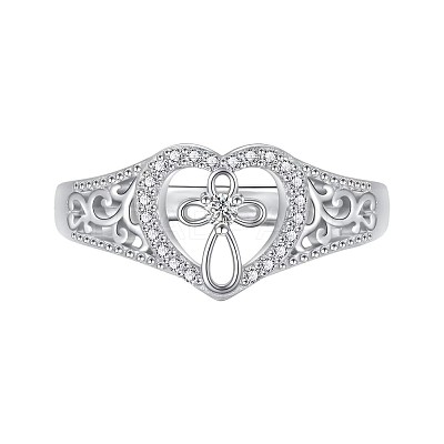 925 Sterling Silver Micro Pave Clear Cubic Zirconia Finger Rings for Women FS-WG35926-03-1