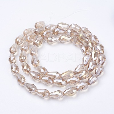 Electroplate Glass Beads Strands X-EGLA-D015-15x10mm-25-1