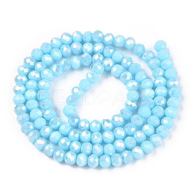 Electroplate Glass Beads Strands LS-EGLA-A034-P6mm-B14-1
