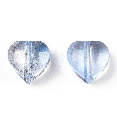 Transparent Spray Painted Glass Beads GLAA-R211-02-B02-1