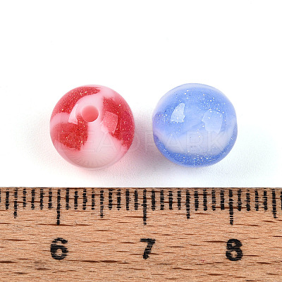 Two Tone Opaque Resin Beads RESI-N042-10mm-16-1