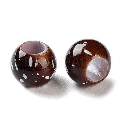 Spray Painted ABS Plastic European Beads KY-G033-01B-12-1