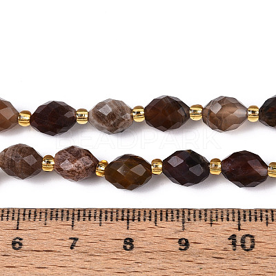 Natural Petrified Wood Beads Strands G-N342-35-8x6-07-1