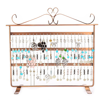 Triple Levels Rectangle Iron Earring Display Stand CON-PW0001-153A-1