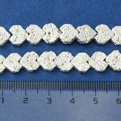 Electroplated Natural Lava Rock Beads Strands G-H303-A09-S01-1
