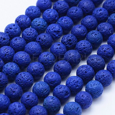 Natural Lava Rock Beads Strands G-F531-6mm-G-1