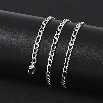 Non-Tarnish 304 Stainless Steel Figaro Chain Necklaces STAS-P101-71P-1