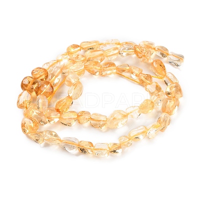 Heated Natural Citrine Beads Strands G-P497-01C-39-1
