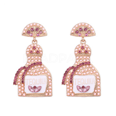 Zinc Alloy Rhinestone Dangle Stud Earrings FS-WG8FD93-09-1
