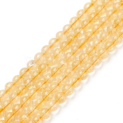 Natural Citrine Beads Strands G-E326-6mm-02-1