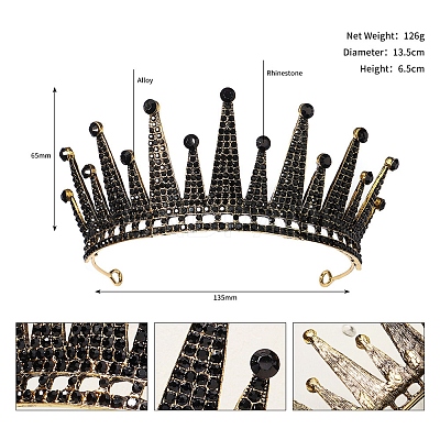 Alloy Rhinestone Hair Bands  for Woman Girls PW-WGA69DD-26-1