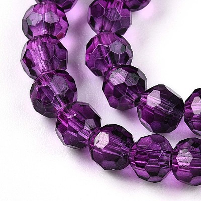 Baking Paint Transparent Glass Beads Strands DGLA-A035-T4mm-A09-1