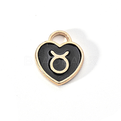 Light Gold Plated Alloy Enamel Pendants ENAM-R055-05B-1