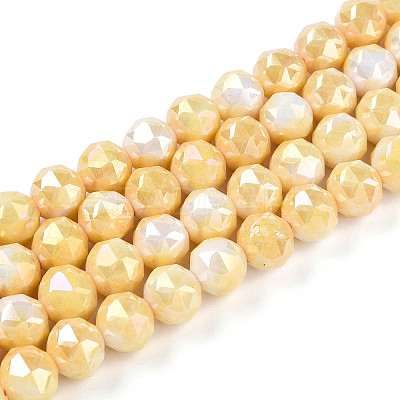 Anti-Tarnish Electroplate Glass Beads Strands GLAA-N010-8mm-06-1