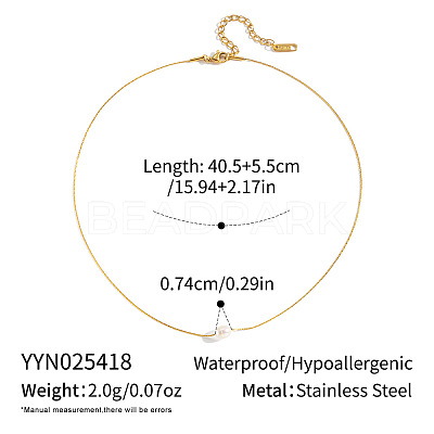 Natural Freshwater Pearl Rice Pendant 304 Stainless Steel Chain Necklaces for Women EG9646-1