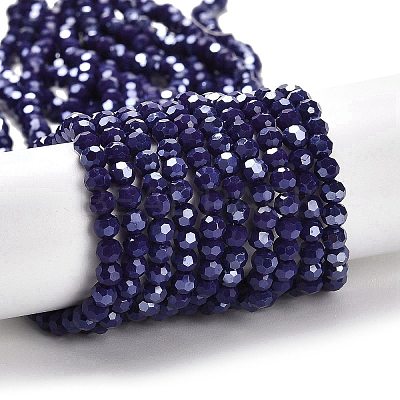 Electroplate Opaque Glass Beads Strands EGLA-A035-P4mm-A09-1