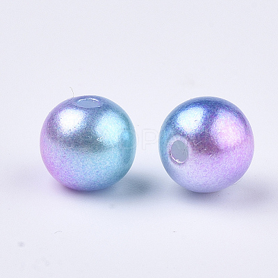 Rainbow ABS Plastic Imitation Pearl Beads X1-OACR-Q174-8mm-02-1