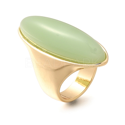 Resin Horse Eye Finger Rings RJEW-R006-01G-04-1