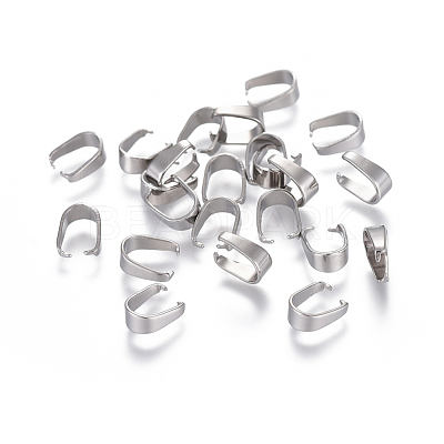 Tarnish Resistant 201 Stainless Steel Snap on Bails STAS-K146-067-3x7mm-1
