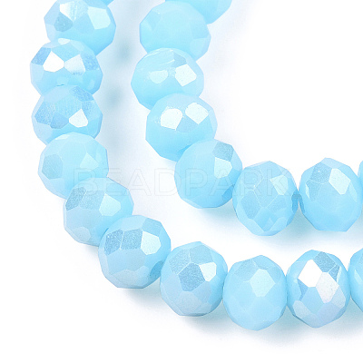 Electroplate Glass Beads Strands EGLA-A034-P10mm-B14-1