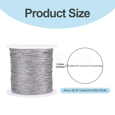 2 Rolls Round PET Metallic Thread MCOR-TADJ0001-01C-02-1