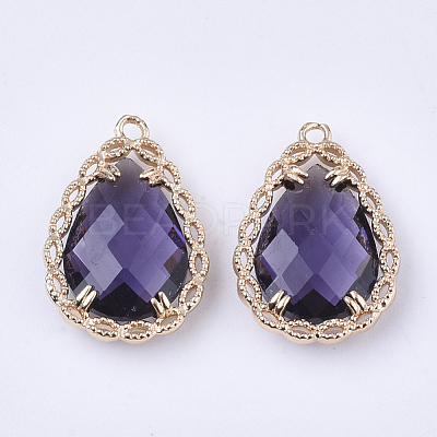 Transparent Glass Pendants GLAA-T007-08B-1