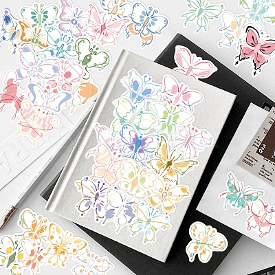 PVC Self Adhesive Butterfly Sticker Labels STIC-PW0015-13-1