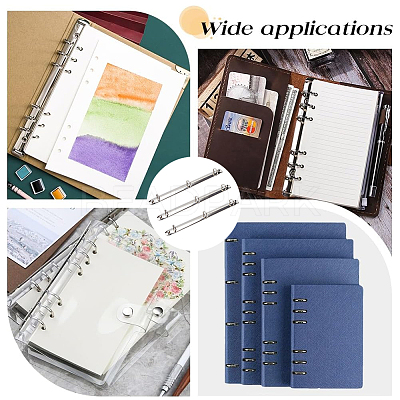 Iron Notebook 3-Ring Loose Leaf Book Binder Hinged Clamp FIND-WH20007-15D-P-1
