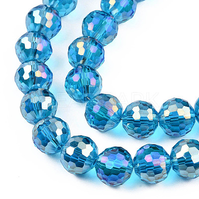 Electroplate Transparent Glass Beads Strands LS-EGLA-N002-46-H06-1