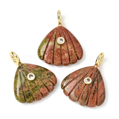 Natural Mixed Stone Carved Pendants G-C282-05-1
