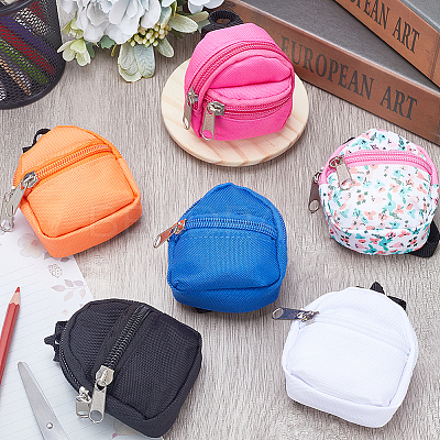 6Pcs 6 Colors Casual Mini Cloth Doll Backpack AJEW-GF0008-36B-1