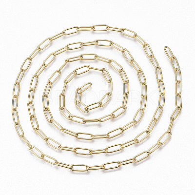 PVD Vacuum Plating 304 Stainless Steel Paperclip Chains CHS-S006-JN957-2-01-1